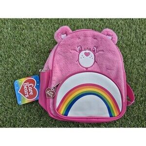 Care Bears Cheer Bear Mini Backpack Plush Pink Rainbow 3D Ears New with Tags